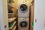 Full size washer and dryer with all the necessities.
